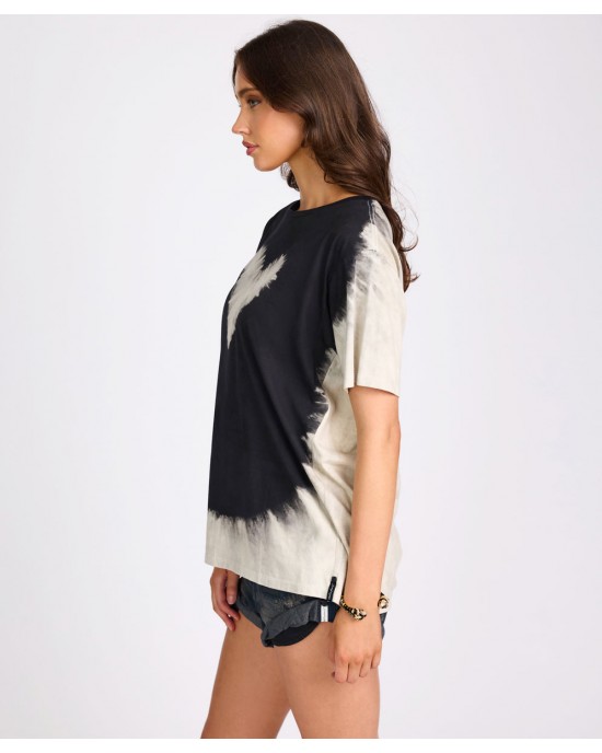 Oneteaspoon Beaming Heart Boyfriend Tee White & Black Μπλούζα Oneteaspoon Beaming Heart Boyfriend Tee White & Black Μπλούζα
