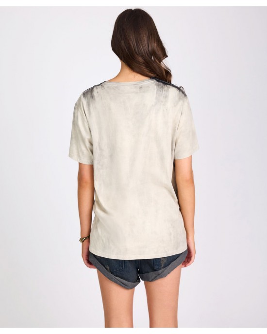 Oneteaspoon Beaming Heart Boyfriend Tee White & Black Μπλούζα Oneteaspoon Beaming Heart Boyfriend Tee White & Black Μπλούζα
