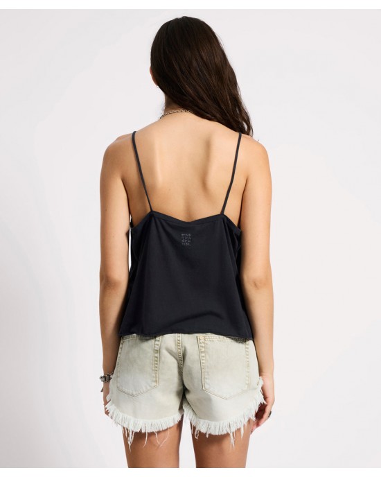 Oneteaspoon Deep V Front Singlet Black Μπλούζα Oneteaspoon Deep V Front Singlet Black Μπλούζα