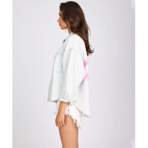 Oneteaspoon Daria Hand-Sprayed Denim Shacket Bel Air Blue Τζάκετ