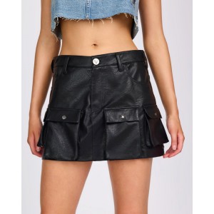 Oneteaspoon Leather Sloane Cargo Mini Black Φούστα Oneteaspoon Leather Sloane Cargo Mini Black Φούστα