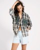 Oneteaspoon Flannel Star Studded Cream Blue Check Πουκάμισο Oneteaspoon Flannel Star Studded Cream Blue Check Πουκάμισο