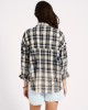 Oneteaspoon Flannel Star Studded Cream Blue Check Πουκάμισο Oneteaspoon Flannel Star Studded Cream Blue Check Πουκάμισο