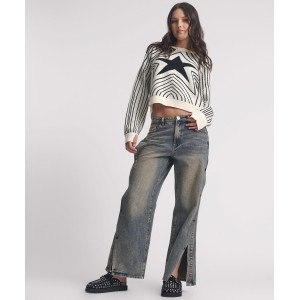 Oneteaspoon Billie Mid Waist Long Rise Straight Leg Denim Jeans Old Blue Παντελόνι Oneteaspoon Billie Mid Waist Long Rise Straight Leg Denim Jeans Old Blue Παντελόνι