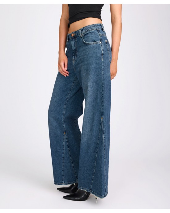 Oneteaspoon Cruisers Mid Waist Bootcut Flare Denim Jeans Colorado Blue Παντελόνι