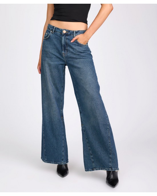 Oneteaspoon Cruisers Mid Waist Bootcut Flare Denim Jeans Colorado Blue Παντελόνι