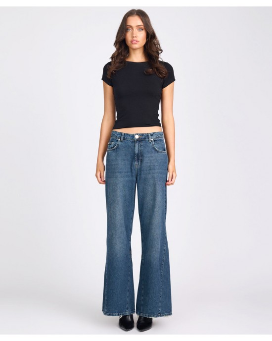 Oneteaspoon Cruisers Mid Waist Bootcut Flare Denim Jeans Colorado Blue Παντελόνι