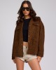 Oneteaspoon Longline Denim Jacket Cheetah Print Τζάκετ