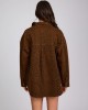 Oneteaspoon Longline Denim Jacket Cheetah Print Τζάκετ