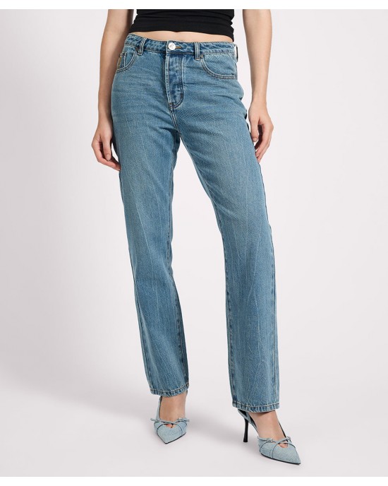 Oneteaspoon Austins Mid Waist Relaxed Straight Leg Jeans Blue Crush Παντελόνι