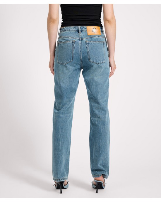 Oneteaspoon Austins Mid Waist Relaxed Straight Leg Jeans Blue Crush Παντελόνι