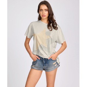Oneteaspoon Shadow Star Boyfriend Tee Cream Μπλούζα Oneteaspoon Shadow Star Boyfriend Tee Cream Μπλούζα