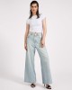 Oneteaspoon Love Machines Mid Waist Super Wide Leg Denim Jeans Blue Sparkle Παντελόνι