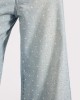 Oneteaspoon Love Machines Mid Waist Super Wide Leg Denim Jeans Blue Sparkle Παντελόνι