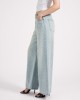 Oneteaspoon Love Machines Mid Waist Super Wide Leg Denim Jeans Blue Sparkle Παντελόνι