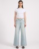 Oneteaspoon Love Machines Mid Waist Super Wide Leg Denim Jeans Blue Sparkle Παντελόνι