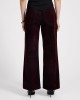 Oneteaspoon Jackson Mid Waist Wide Leg Velvet Finish Denim Jeans Flocked Maroon Παντελόνι