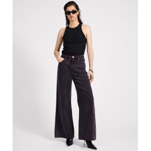 Oneteaspoon Love Machines Mid Waist Super Wide Leg Denim Jeans Black Pink Παντελόνι Oneteaspoon Love Machines Mid Waist Super Wide Leg Denim Jeans Black Pink Παντελόνι