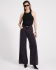 Oneteaspoon Love Machines Mid Waist Super Wide Leg Denim Jeans Black Pink Παντελόνι Oneteaspoon Love Machines Mid Waist Super Wide Leg Denim Jeans Black Pink Παντελόνι