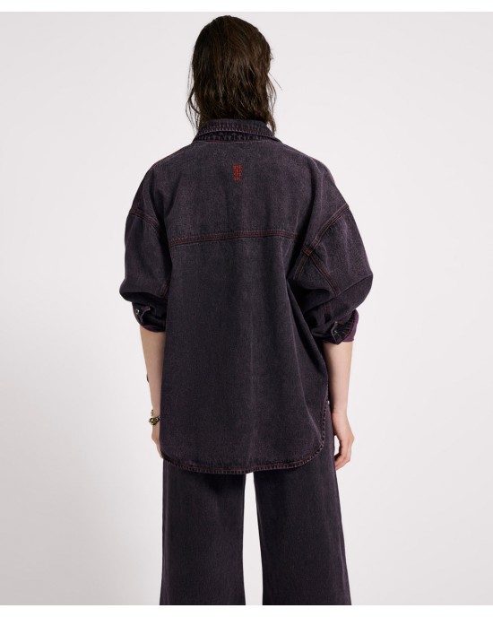 Oneteaspoon Daria Denim Shacket Black Pink Τζάκετ