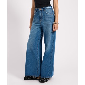Oneteaspoon Love Machines High Waist Super Wide Leg Denim Jeans Pacifica Παντελόνι
