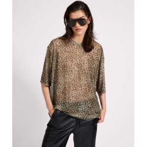 Oneteaspoon Mesh Oversized Kobe Tee Khaki Cheetah Print Μπλούζα Oneteaspoon Mesh Oversized Kobe Tee Khaki Cheetah Print Μπλούζα