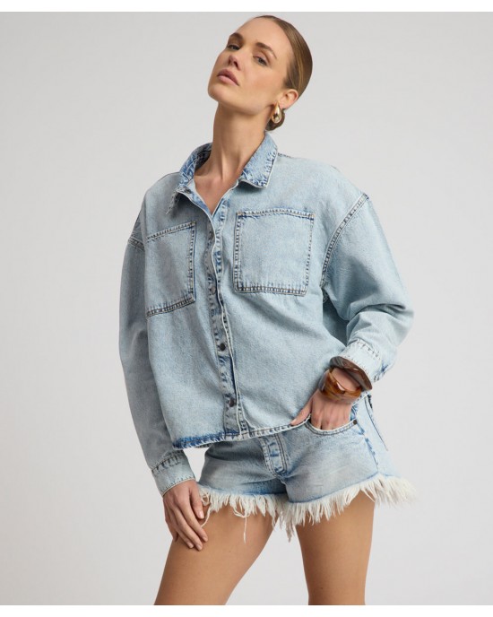 Oneteaspoon Bonitas Low Waist Denim Whisper Blue Σόρτς