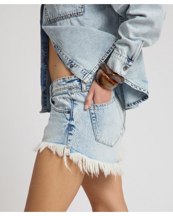 Oneteaspoon Bonitas Low Waist Denim Whisper Blue Σόρτς
