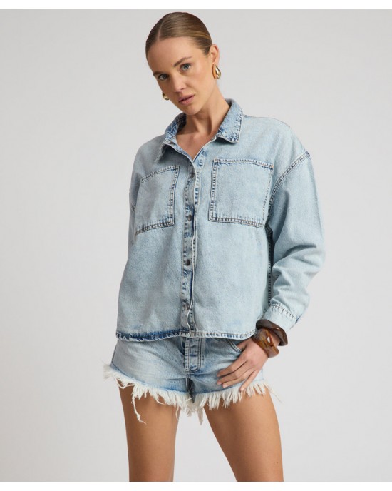 Oneteaspoon Bonitas Low Waist Denim Whisper Blue Σόρτς