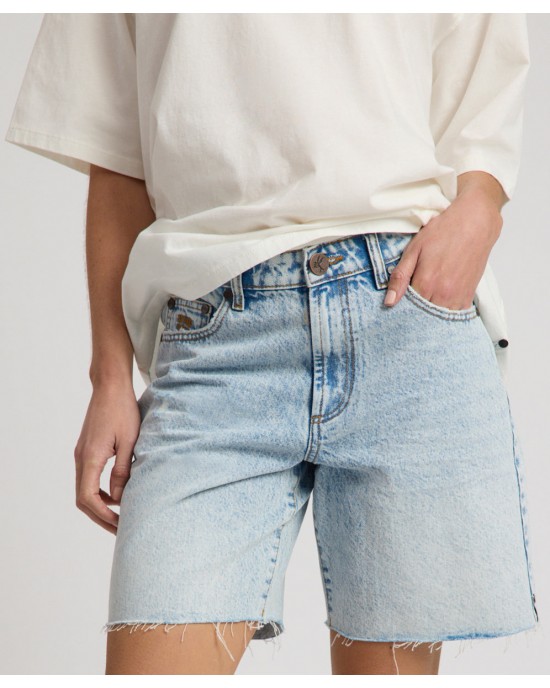 Oneteaspoon Jackson Mid Waist Wide Leg Whisper Blue Σόρτς