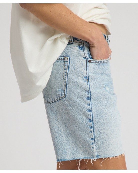 Oneteaspoon Jackson Mid Waist Wide Leg Whisper Blue Σόρτς