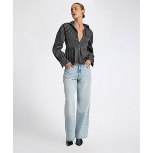 Oneteaspoon Jackson Mid Waist Wide Leg Denim Whisper Blue Παντελόνι