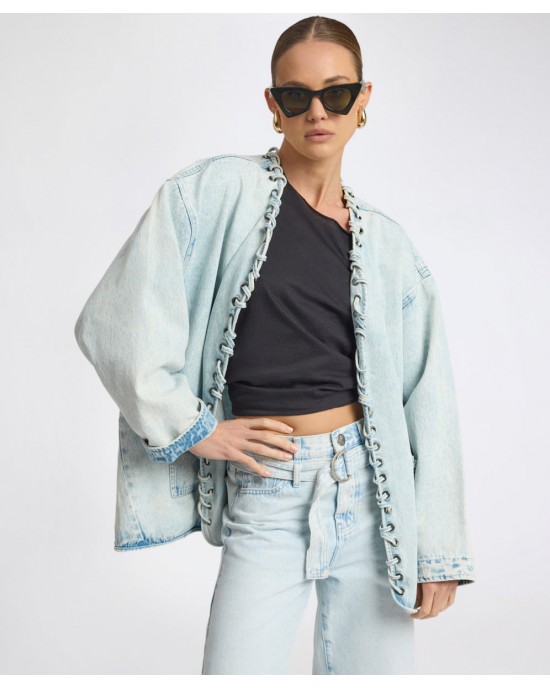 Oneteaspoon Ringleader Threaded Oversized Denim Beach Blue Τζάκετ