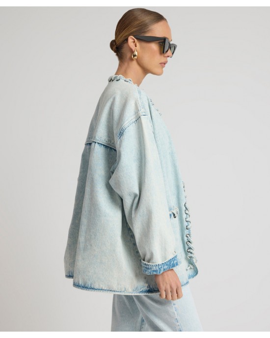 Oneteaspoon Ringleader Threaded Oversized Denim Beach Blue Τζάκετ