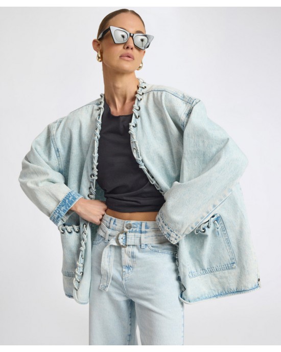 Oneteaspoon Ringleader Threaded Oversized Denim Beach Blue Τζάκετ
