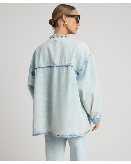 Oneteaspoon Ringleader Threaded Oversized Denim Beach Blue Τζάκετ