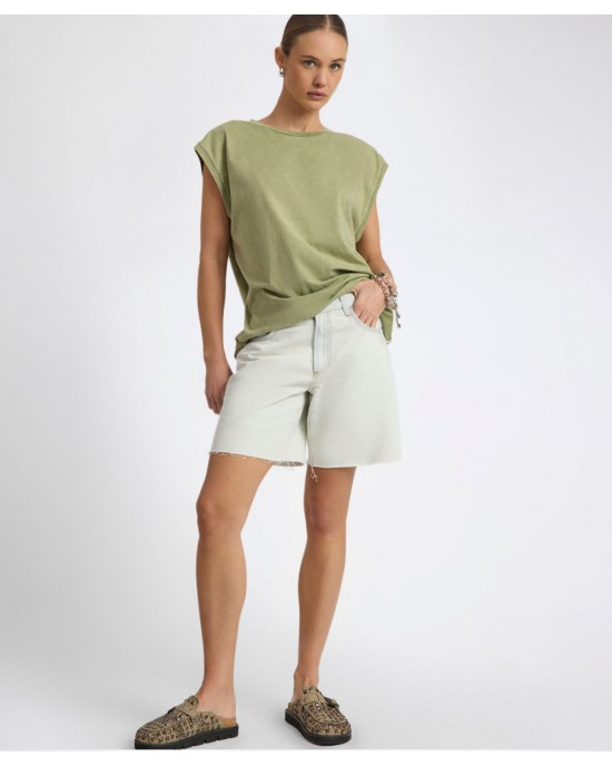 Oneteaspoon Jackson Mid Waist Wide Leg Arctic Blue Σόρτς