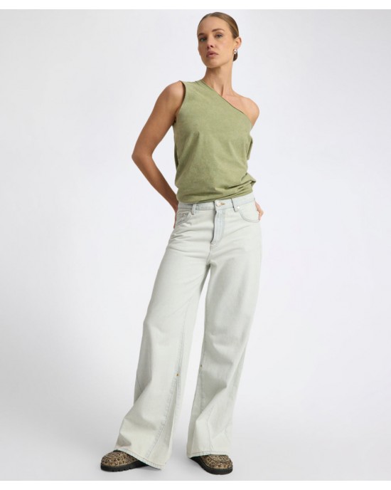 Oneteaspoon Cruisers Mid Waist Panel Bootcut Flare Denim Jeans Arctic Blue Παντελόνι