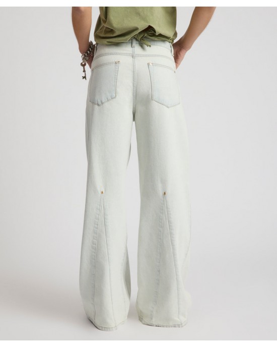 Oneteaspoon Cruisers Mid Waist Panel Bootcut Flare Denim Jeans Arctic Blue Παντελόνι