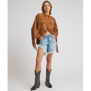 Oneteaspoon Frankies Low Waist Long Length Denim Riviera Blue Σόρτς