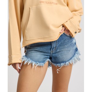 Oneteaspoon Outlaws Mid Waist Mid Length Denim Badlands Blue Σόρτς