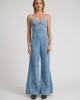 Oneteaspoon Brigitte Wide Leg Cami Denim Blue Rapture Ολόσωμη Φόρμα