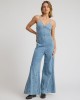 Oneteaspoon Brigitte Wide Leg Cami Denim Blue Rapture Ολόσωμη Φόρμα