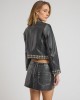 Oneteaspoon City Nights Studded Cropped Leather Blazer Black Τζάκετ
