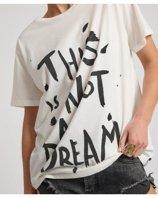 Oneteaspoon This Is Not A Dream Boyfriend Tee White Μπλούζα