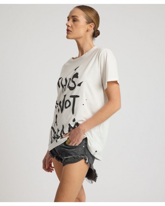 Oneteaspoon This Is Not A Dream Boyfriend Tee White Μπλούζα