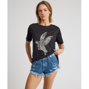 Oneteaspoon Brushed Bowerbird Boyfriend Tee Black Μπλούζα