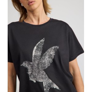 Oneteaspoon Brushed Bowerbird Boyfriend Tee Black Μπλούζα