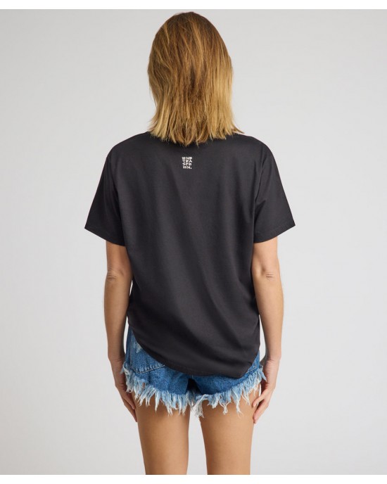 Oneteaspoon Brushed Bowerbird Boyfriend Tee Black Μπλούζα