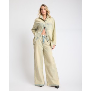 One Teaspoon Love Machines High Waist Super Wide Leg Denim Blue Sand Παντελόνι
